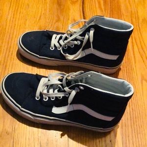 Vans Navy and White High-Top Sneakers